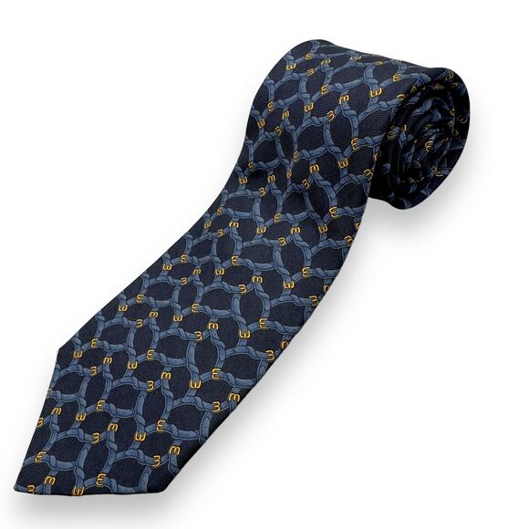 Brooks Brothers Mens Silk Buckle Pattern‎ Necktie Made In USA 57 Inches - Picture 1 of 9